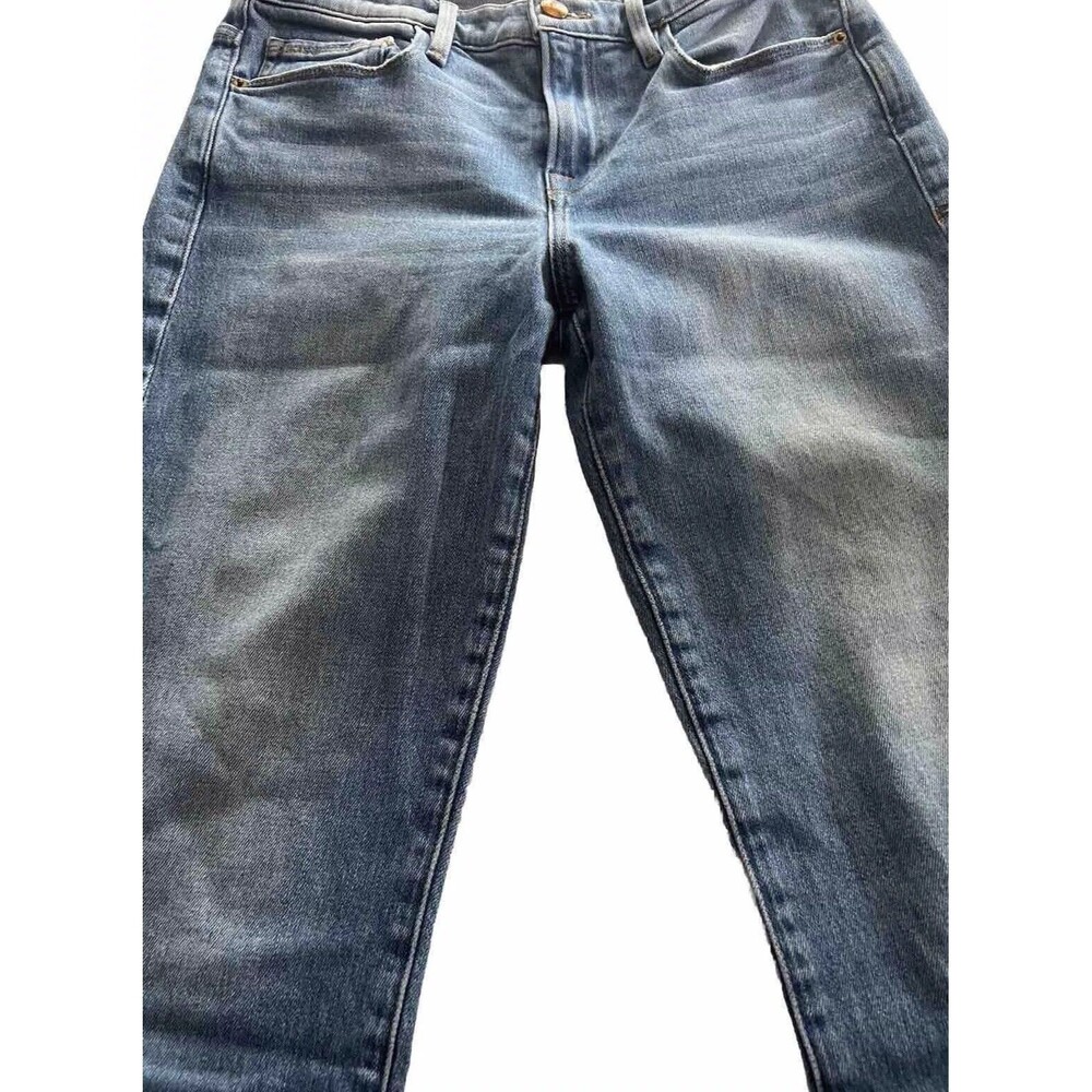 Frame Denim Le Nouveau Straight Womens Size 26 Jeans Frayed Hem Lt Wash Ankle